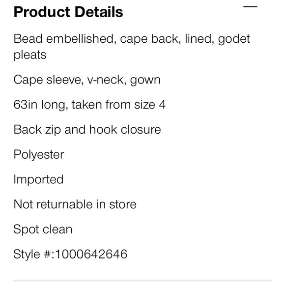 Adrianna Papell Beadded Chiffon gown cape sleeves - Picture 4 of 9